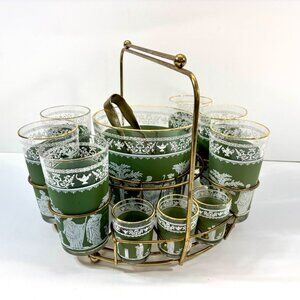 Jeannette Hellenic Green Drinkware Set